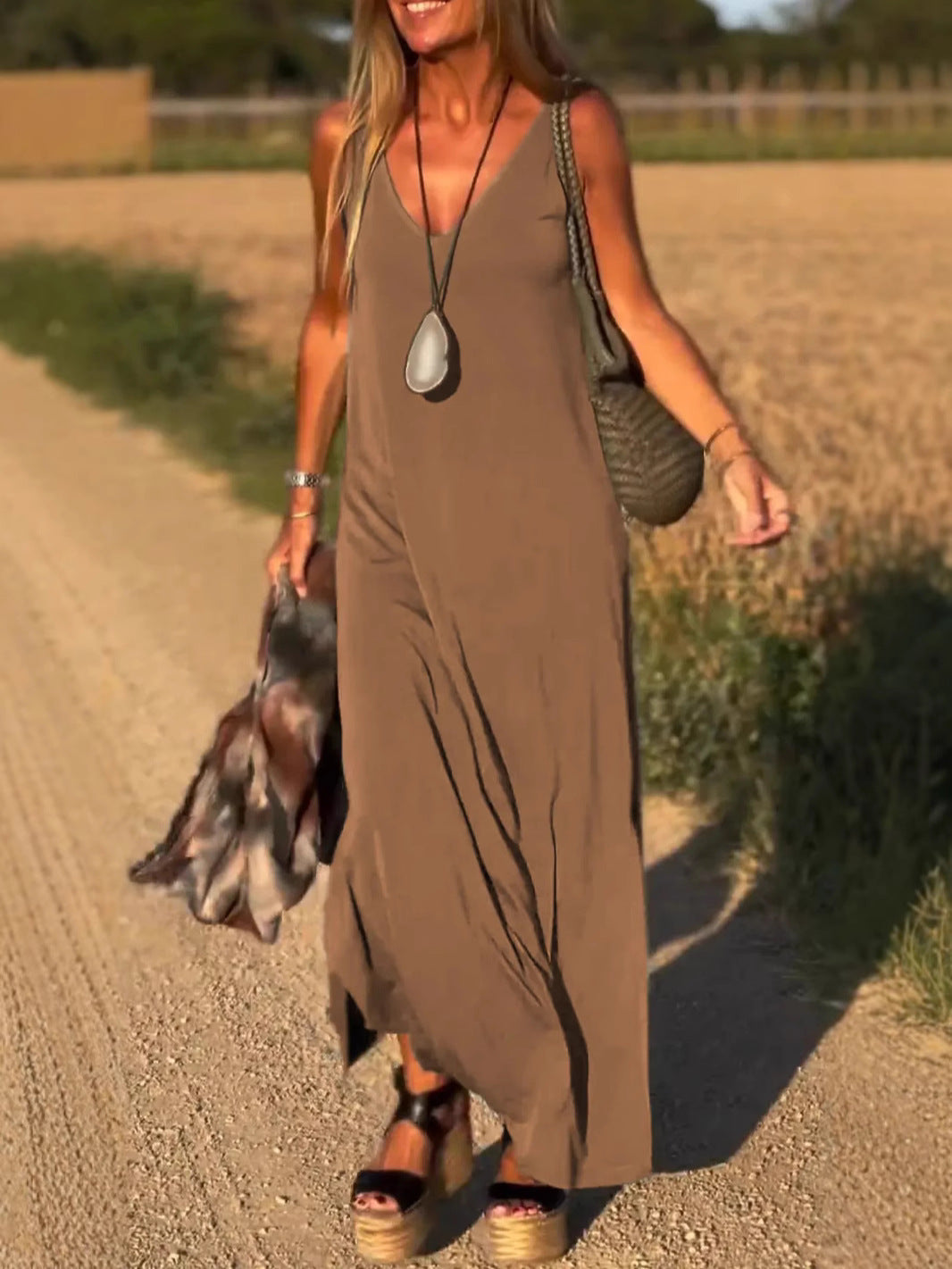 Lilia - Maxi abito con scollo a V