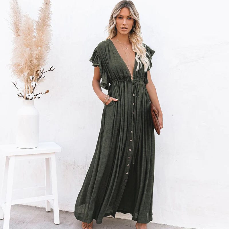 Esmee™ - Maxi Abito Verde Scuro Ibiza
