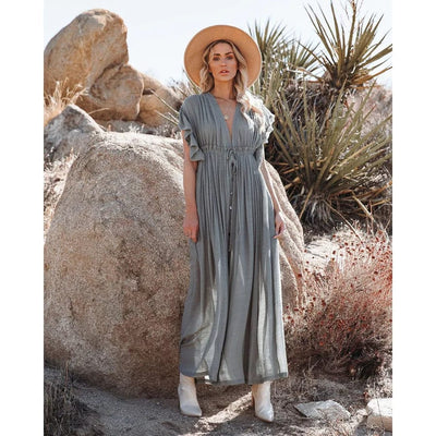 Sara™ Maxi Verde/Grigia Ibiza Vestito