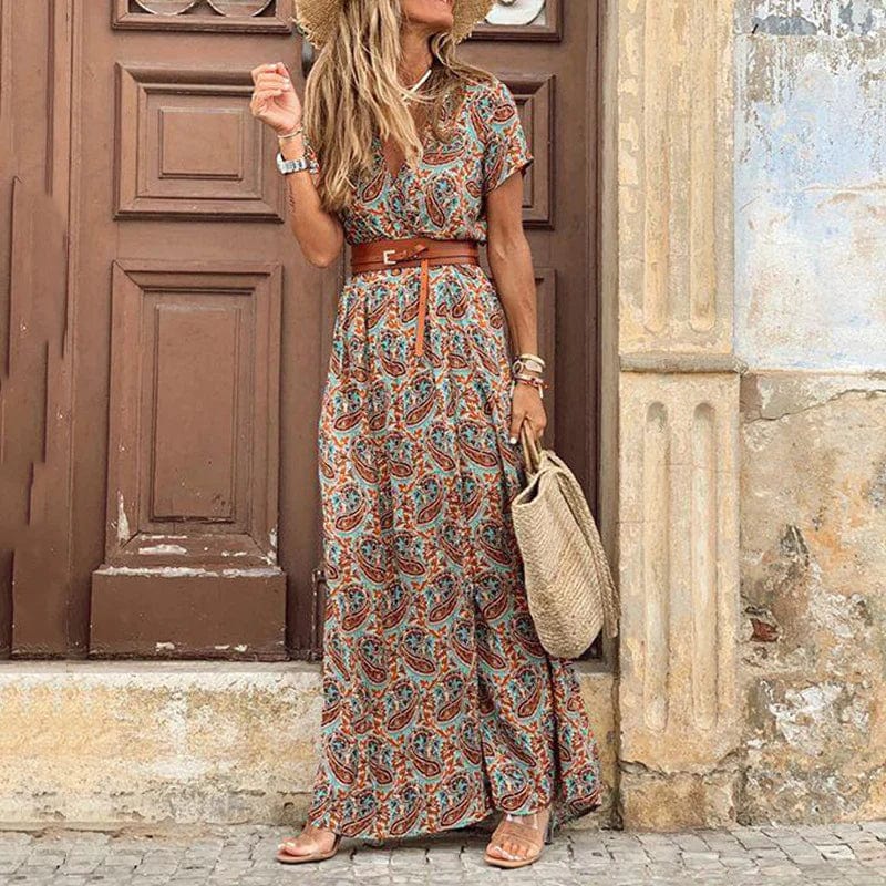 Sanne™ - Maxi Ibiza Dress - Inclusa cintura