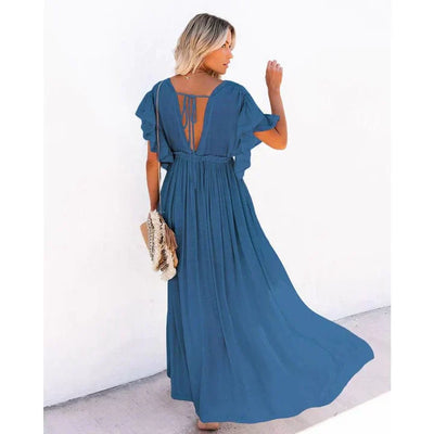 Anouk™ - Maxi Blu Marino Ibiza Abito da Spiaggia