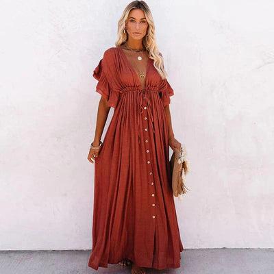Julie™ - Vestito Lungo Rosso da Spiaggia
