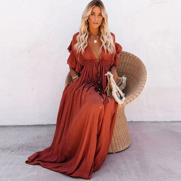 Julie™ - Vestito Lungo Rosso da Spiaggia