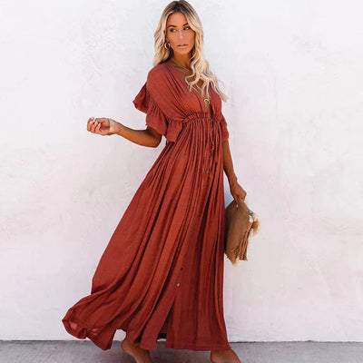 Julie™ - Vestito Lungo Rosso da Spiaggia