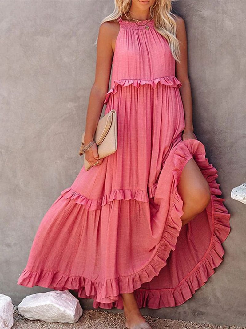 Lara™ - Abito Maxi Rosa Lungo