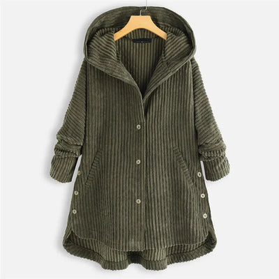 Dana | Cappotto con cappuccio a coste