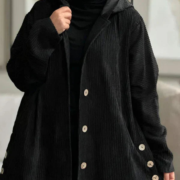 Dana | Cappotto con cappuccio a coste