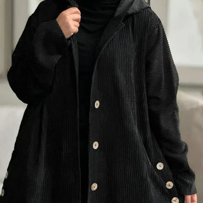 Dana | Cappotto con cappuccio a coste
