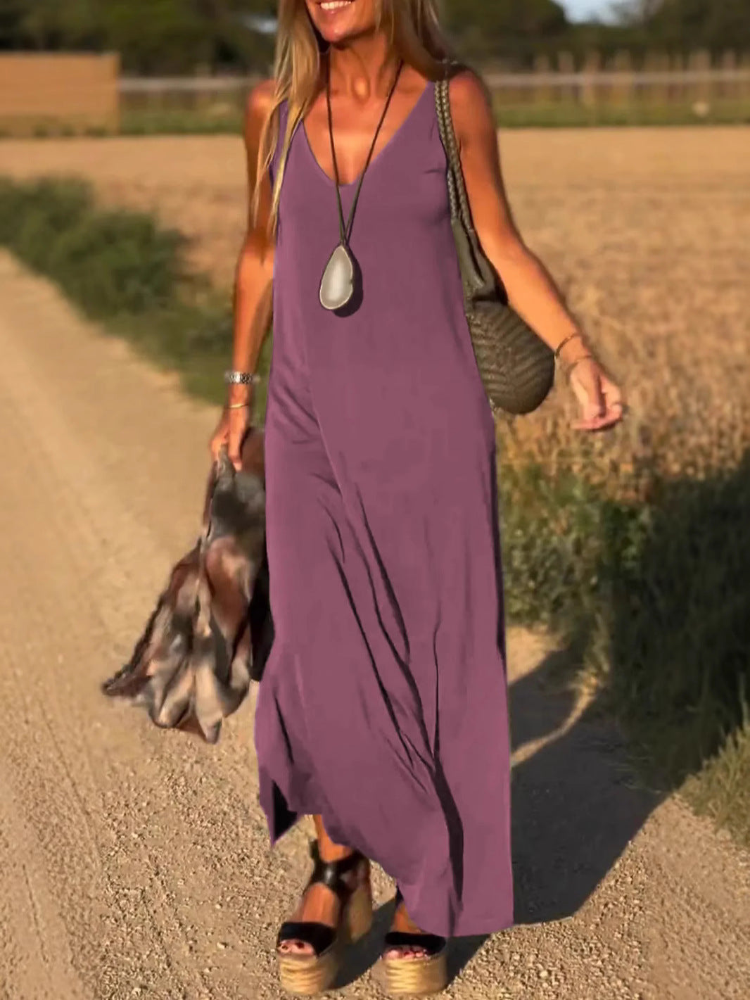 Lilia - Maxi abito con scollo a V